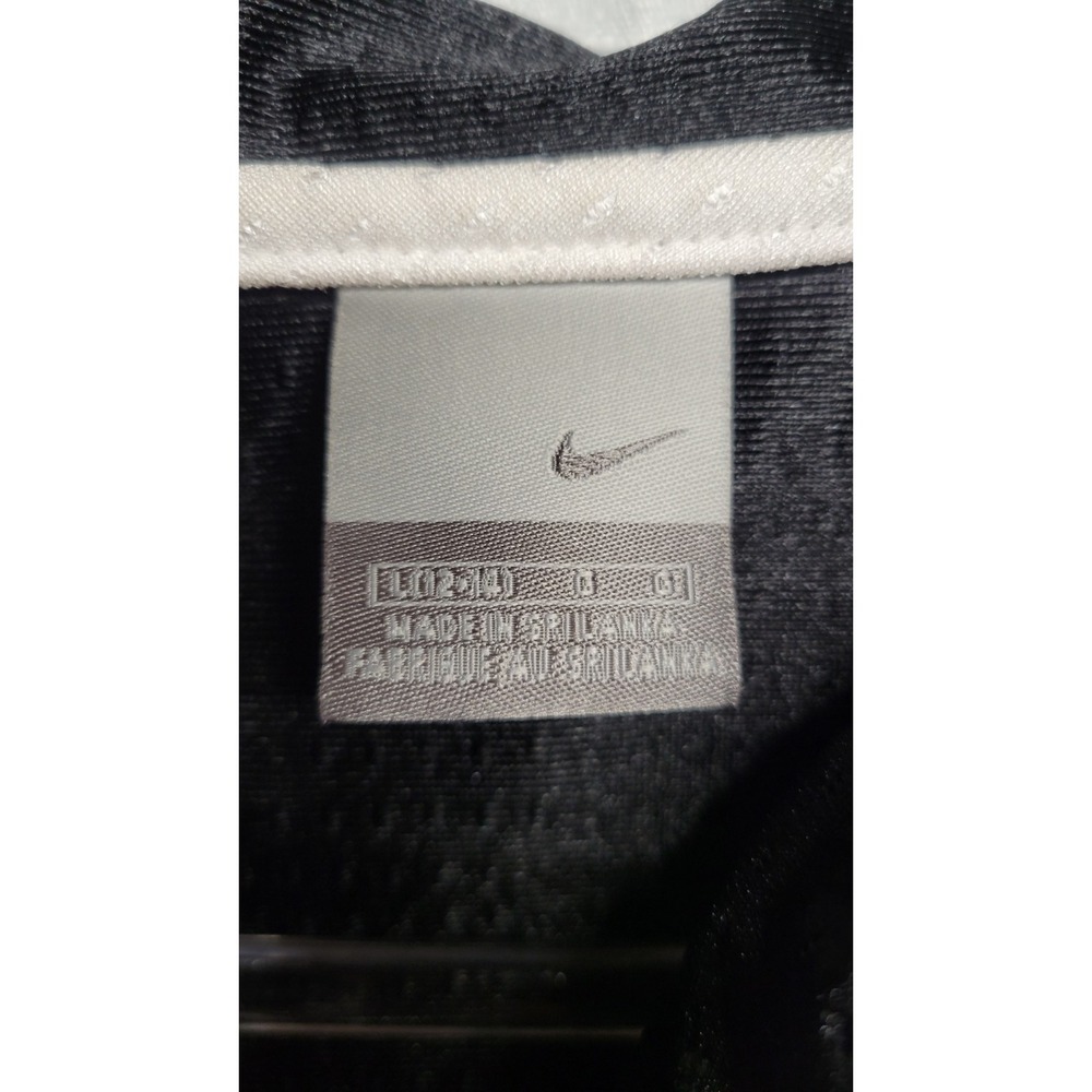 Nike Y2K Womens Lg Black White Stripe Zip-Up Hooded Mesh Like Jacket Street Wear - Picture 9 of 11